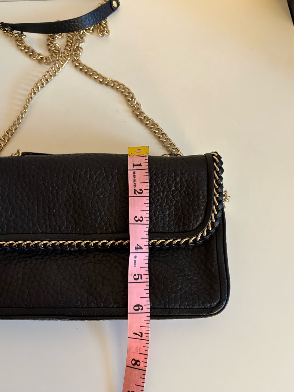Henri bendel Classic Black Leather Chain-Trim Shoulder Bag - Picture 9 of 12